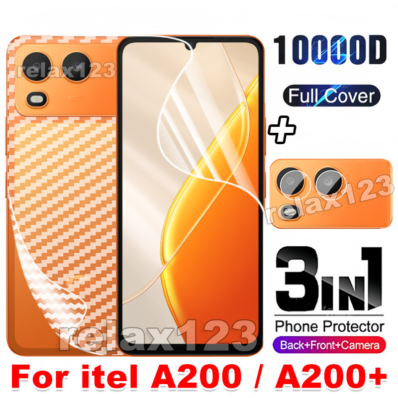 Cho Itel A200 A200 + 4G 3in1 Mặt Sau Ống Kính Hydrogel Cho Itel a200 Plus itel A 200 + itelA200 + it