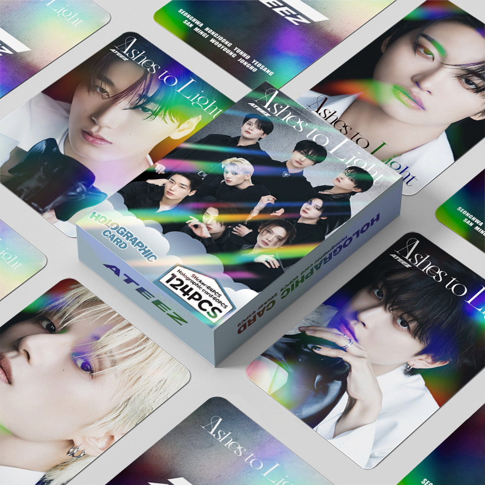 Hàng sẵn có 124 Star Laser Cards ATEEZ Flash Card Album Ashes to Light Hỗ trợ Fan Card LOMO