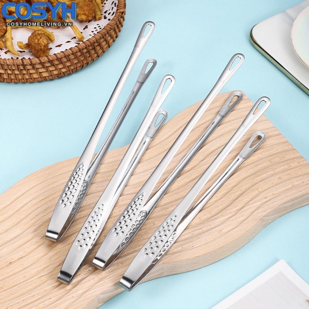 <cosyh>6 Pcs Stainless Steel Korean BBQ Grill Tongs Japanese Barbecue Tongs for Cooking