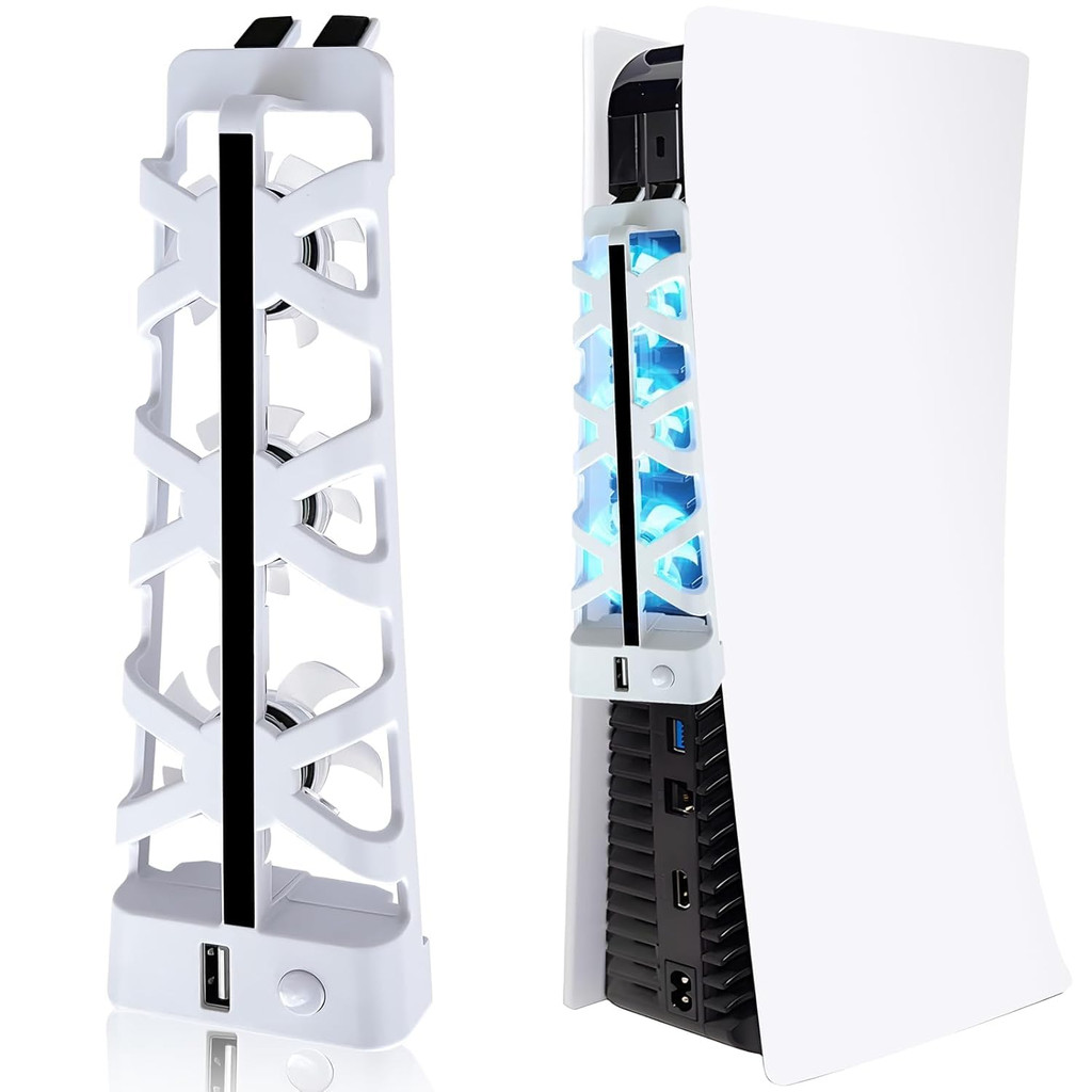 CHASEYUAN Quạt làm mát PS5 cũ có đèn LED, hỗ trợ cả bản đĩa và phiên bản số, hệ thống làm mát hiệu q