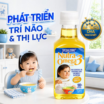 Dầu Cá Ăn Dặm Nutra Omega3 Nhập Khẩu Chi Lê 240ml - Bổ Sung Dha&epa Cho Trẻ Từ 7 Tháng Tuổi_(Hipp)