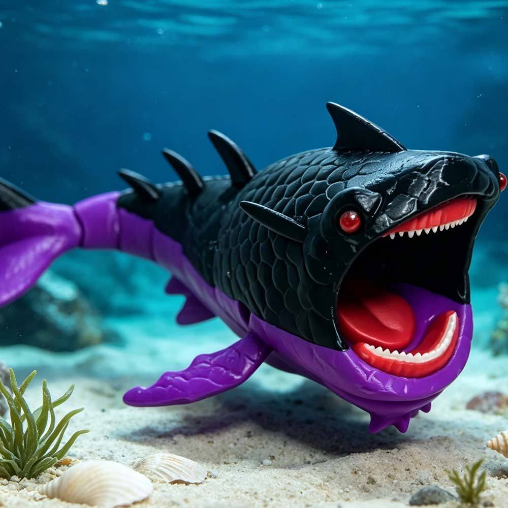 Space Blue Sea Eater Action Figure - Deep Sea Monster Mecha Model