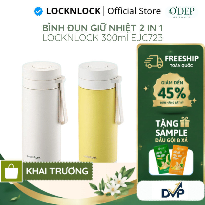 Bình đun giữ nhiệt 2 in 1 LocknLock 300ml EJC723IVY, Hàng chính hãng, giữ ấm 9 cấp độ - SHOP DVP