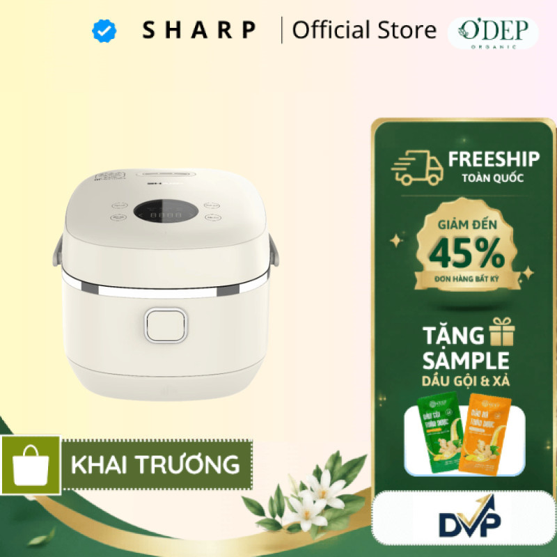 Nồi cơm cao tần Sharp 1 lít 1000W KS-IH10IX-WH, công nghệ IH 3D, phủ chống dính - SHOP DVP