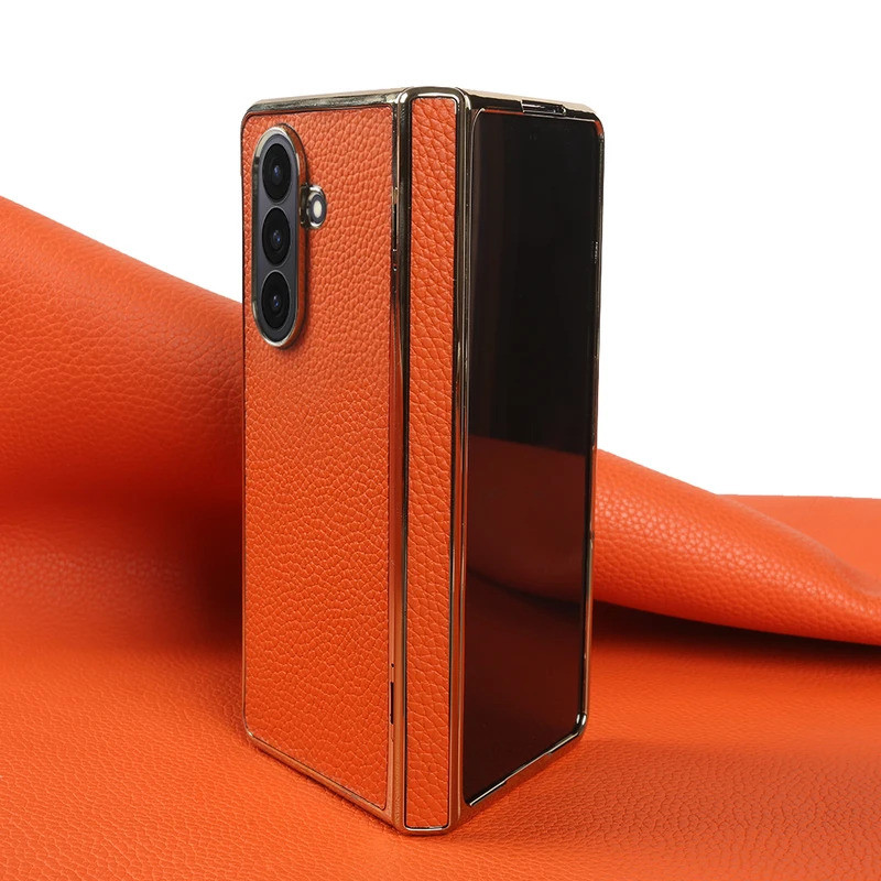 Ốp Da Thật Chính Hãng Vải Lanh Cho Samsung Galaxy Z Fold 7 6 5 4 3 Vỏ Điện Thoại Fold7 Fold5/6/4/3 T
