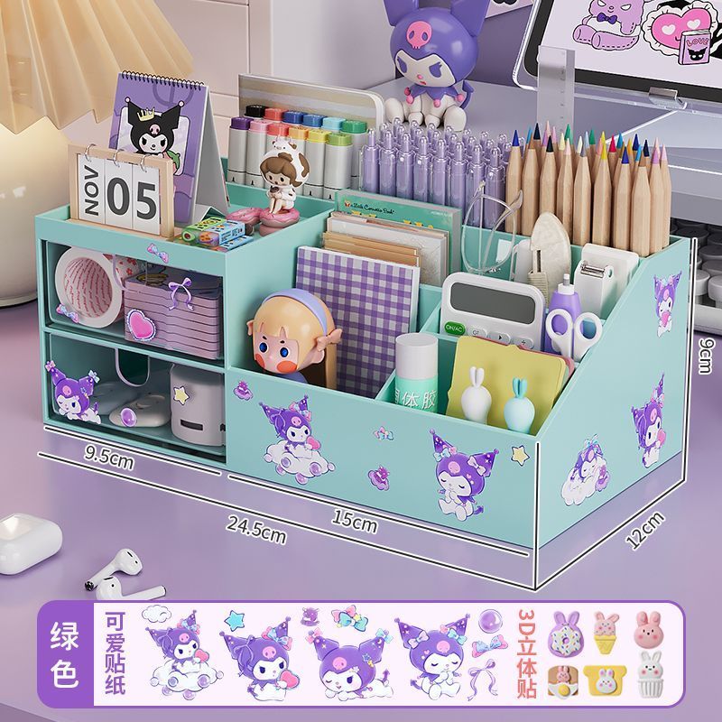 Lu storage box stationery organizer for girls, children's makeup organizer, storage box, jewelry org
