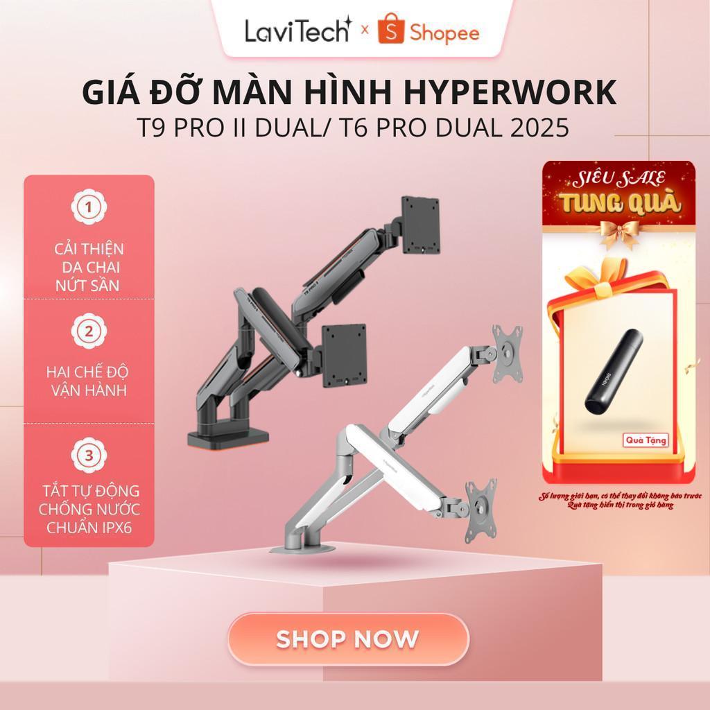 Giá đỡ màn hình HyperWork T9 Pro III/ T9 Pro II Dual/ T6 Pro Dual / T6 Pro 2025 - Arm treo màn hình 