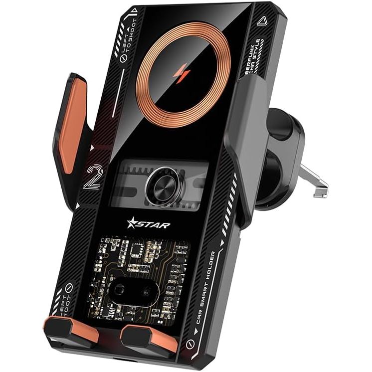 Bộ sạc ô tô không dây T8, Giá đỡ điện thoại ô tô sạc nhanh Qi 15W, Tự động căn chỉnh kính chắn gió /