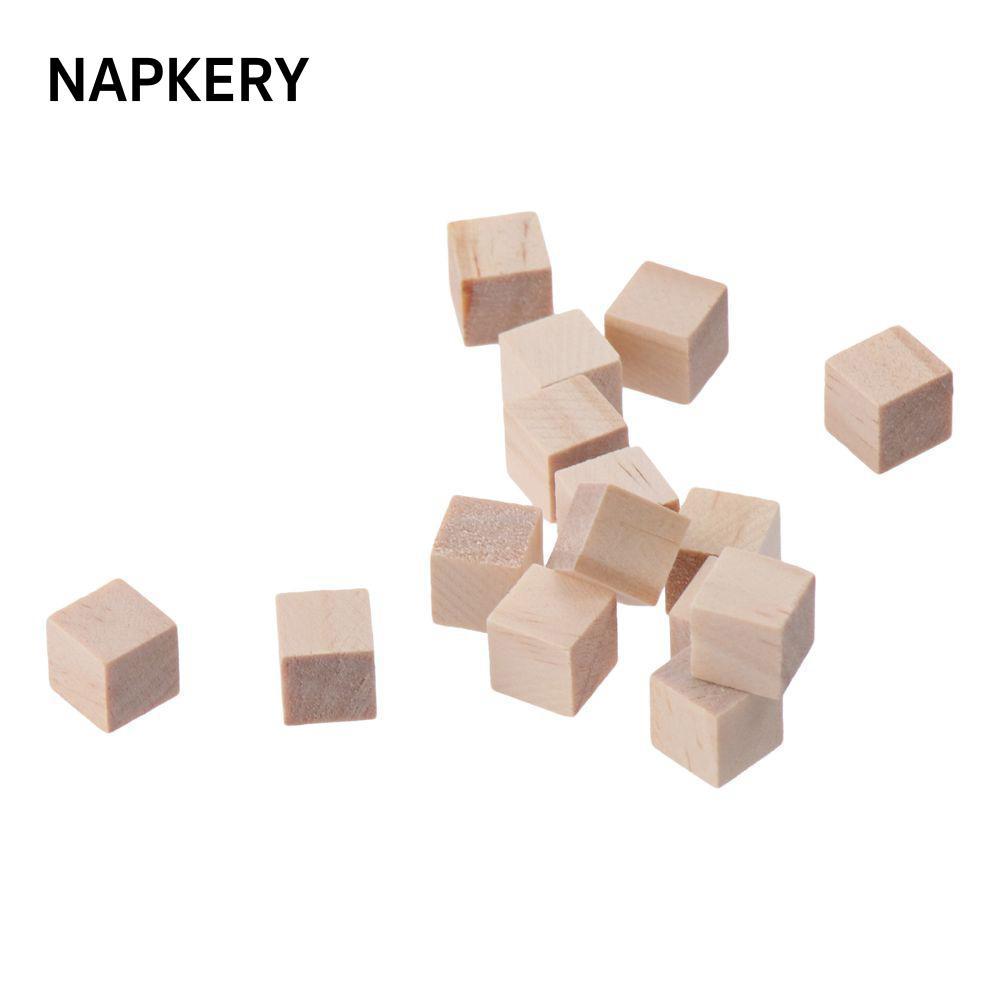 NAPKERY 300 viên Khối gỗ trống tự nhiên, Khối gỗ vuông 1cm, Chất liệu gỗ thông chắc chắn và chắc chắ