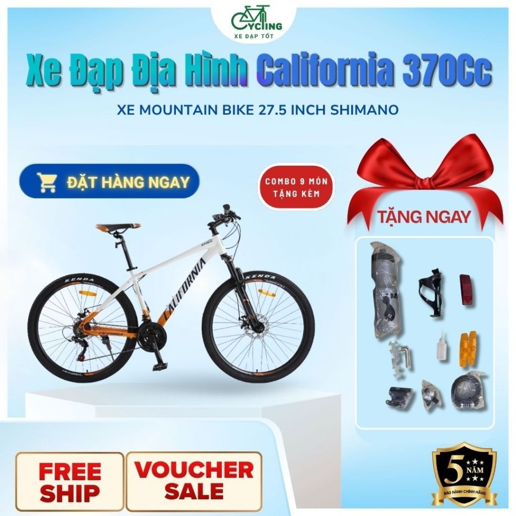 Xe Đạp Địa Hình California 370Cc – Xe Mountain Bike 27.5 Inch Shimano 21 Tốc Độ Phanh Đĩa Mạnh