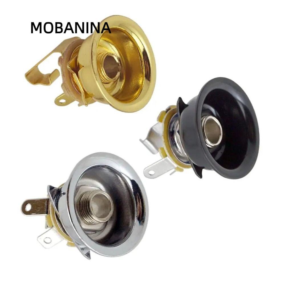 MOBANINA 6.35mm Jack Ổ cắm, Giắc cắm TL tròn sắt Jack đầu ra đàn guitar, Đồng bền bỉ Tele Guitar Jac