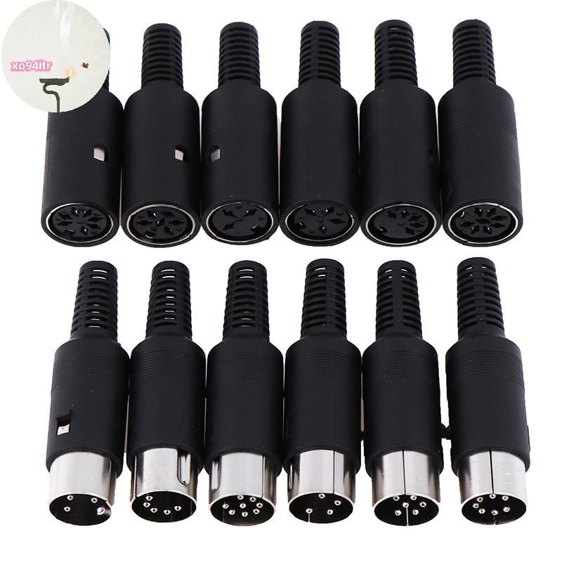 XOITR DIN Plug Soet Connector 3 / 4 / 5 / 6 / 7 / 8 PIN Nam / Nữ Khung Xe Cáp Gắn PH