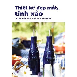 Staub - Bộ bình gốm đựng dầu màu đỏ cherry