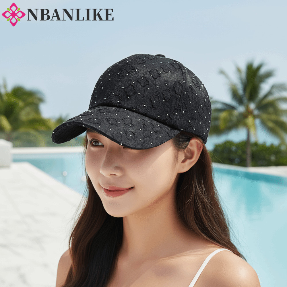 Mũ Bóng Chày NBANLIKE, Mũ Ren Ren Hoa Sáng Bóng, Mũ Lưới Vải Mềm Lưới Thoáng Khí Thiết Kế Nhẹ Mũ Chố