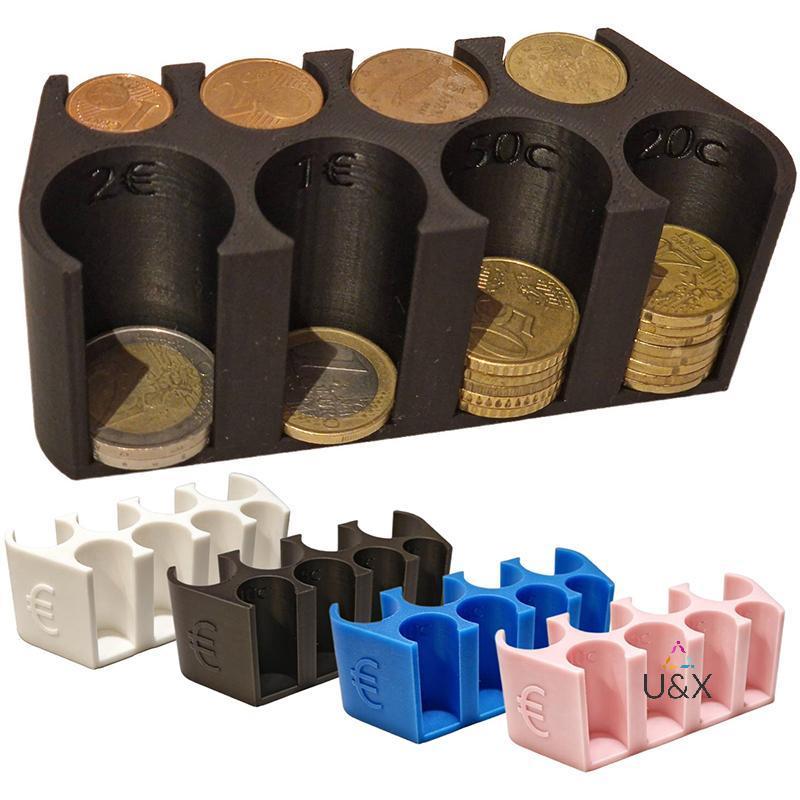 Hộp đựng tiền xu U & X Euro Hộp di động 2 Euro 1 Euro 50 Cent Hộp đựng thay đổi nhỏ gọn để sử dụng h