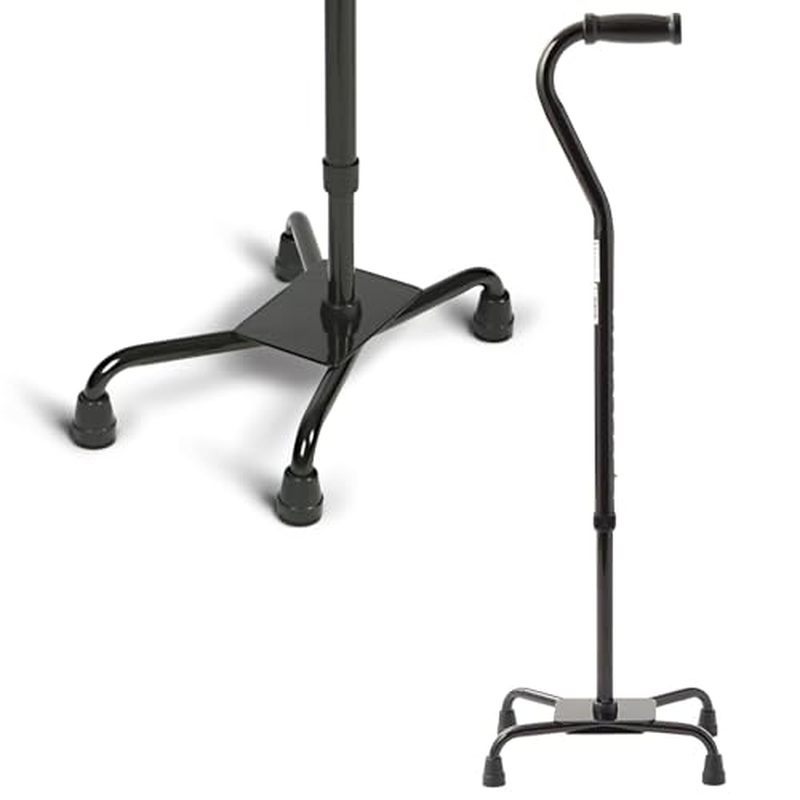 Medline Nhôm Quad Cane Với Đế Lớn Để Cân Bằng, Chấn Thương Đầu Gối, Phục Hồi Phẫu Thuật Chân & Hỗ tr