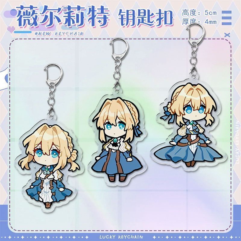 Wellit Móc Khóa Mặt Dây Chuyền Violet Evergarden Acrylic Mặt Dây Chuyền Hoạt Hình Dễ Thương Bán Chạy