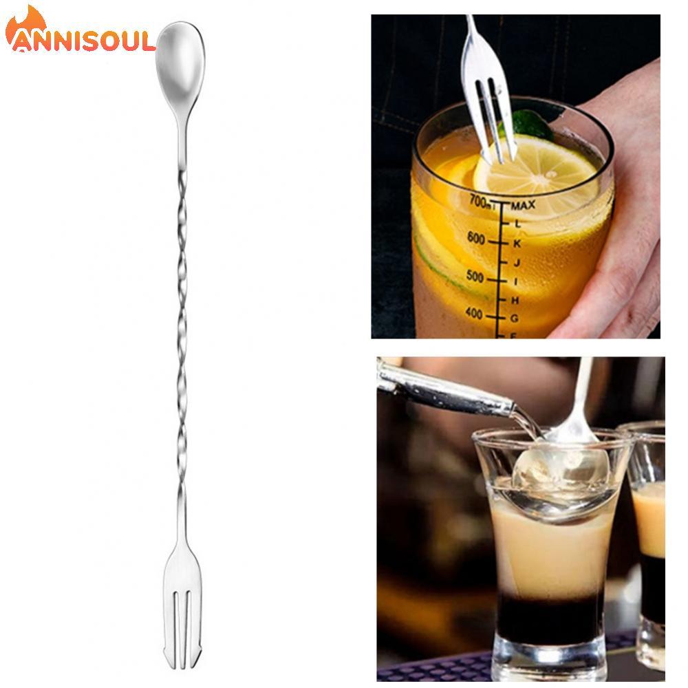 [NISO]Double-ended Mixing Spoon Long-term Usage Rust-Resistant Finish Bar Spoon
