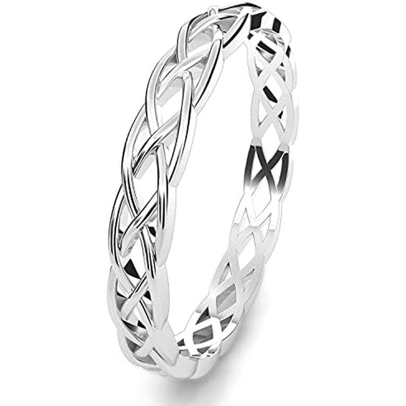 Sterling Celtic Ring 925 Metal Silver Band Eternity Factory Knot