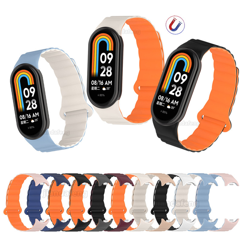 Dây đeo silicon Vòng đeo tay từ tính cho Xiaomi Miband 10 9 8