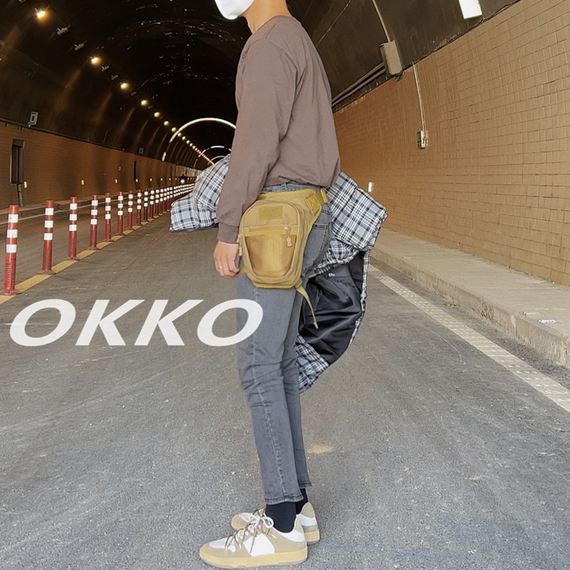 OKKO Hàng Hóa Thể Thao Chân Túi Đeo Ngang Nam Nữ Chạy Xe Máy Đi Chiến Thuật Eo Túi Nylon Dung Tích L