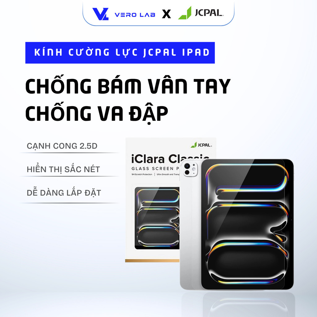 Cường Lực JCPAL iClara iPad - Pro/Air 11/13 (2024) - Clear