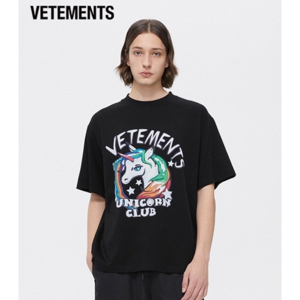 2026 T-shirt nam nữ VETEMENTS in hình kỳ lân, cotton 100%, phong cách hè hợp xu hướng