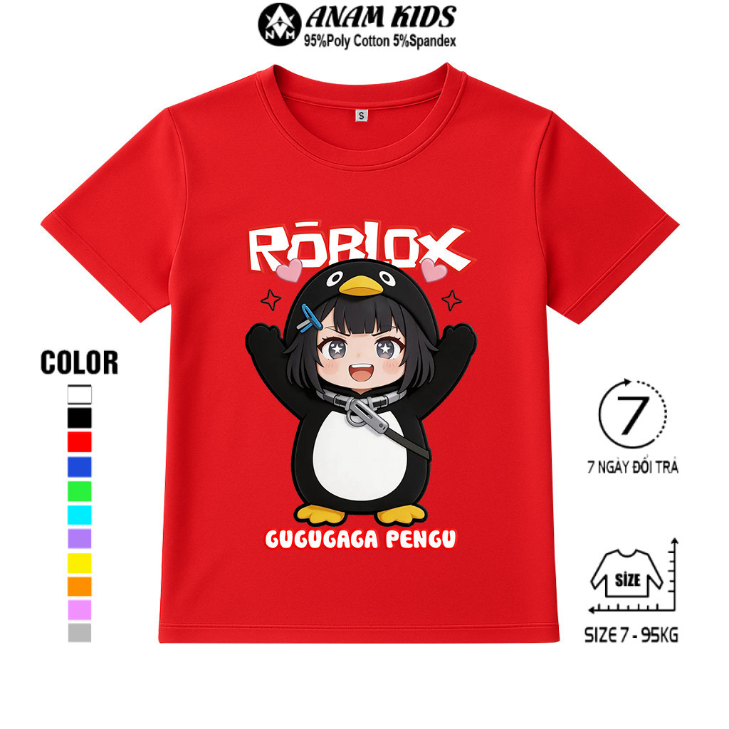 Áo Thun Trẻ Em GUGUGAGA PENGU 2, Chất Poly Thái , Có Size Lớn Từ 7-95kg, Nhiều Màu Áo, Size To Nhắn Shop , ANAMKIDS
