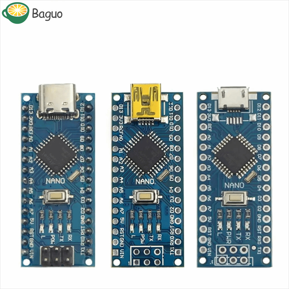 Tương thích BAGUO Arduino, Bộ điều khiển Micro USB Mini Nano 3.0, Trình điều khiển Type-C USB CH340 