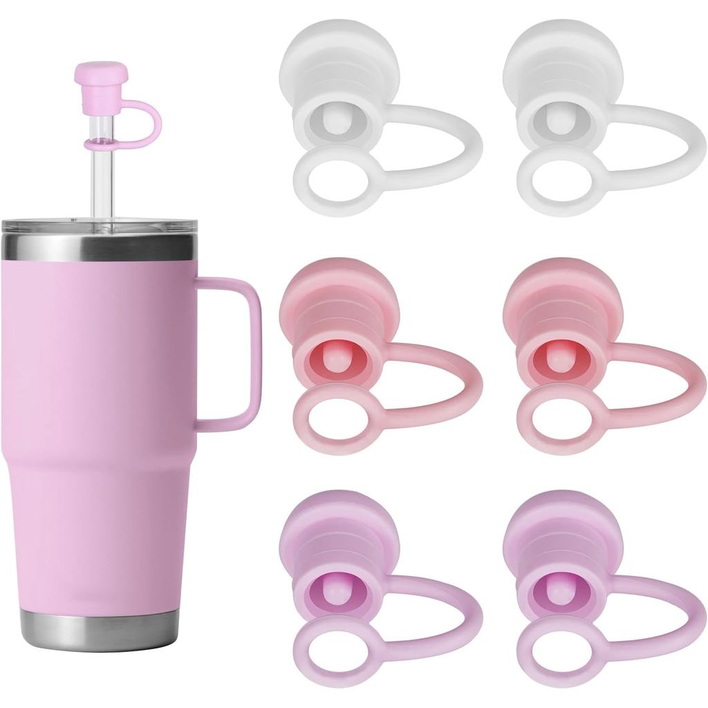 6 Cái Có Thể Điều Chỉnh Nắp Ống Hút Cho Yeti Rambler Tumbler 25oz, 26oz, 30oz, 35oz, 42oz, Silicone 