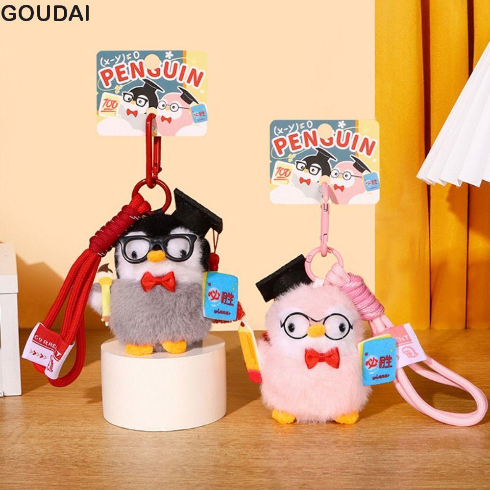 GOUDAI Mini Penguin Plushie Doll, PP Cotton Fluffy Plush Penguin Móc khóa, Đồ trang trí treo dễ thươ