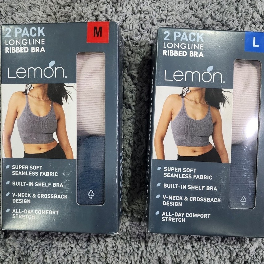 HÀNG MỸ Set 2 áo bra Lemon Longline Ribbed Bra