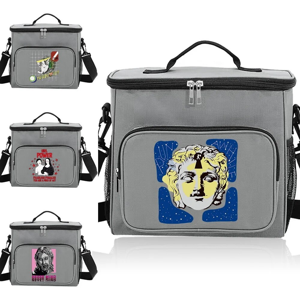 Lunch Bag Portable Cooler Insulated Thermal Picnic Bag Lunch Box Bag sculpture Series
