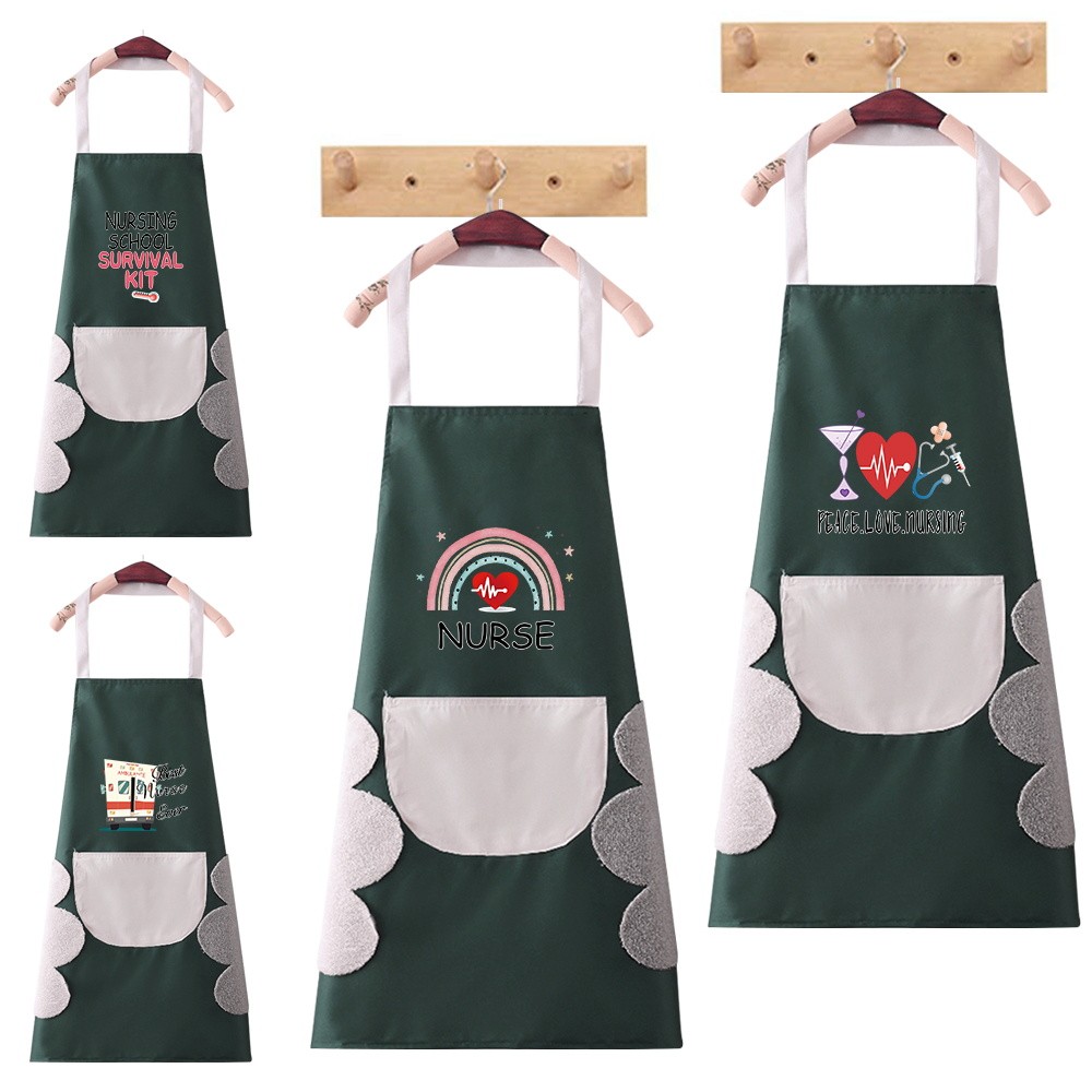 Apron Oil-Proof Water Proof With Pocket Hang Neck Apron Chef Apron Kitchen Apron  Series