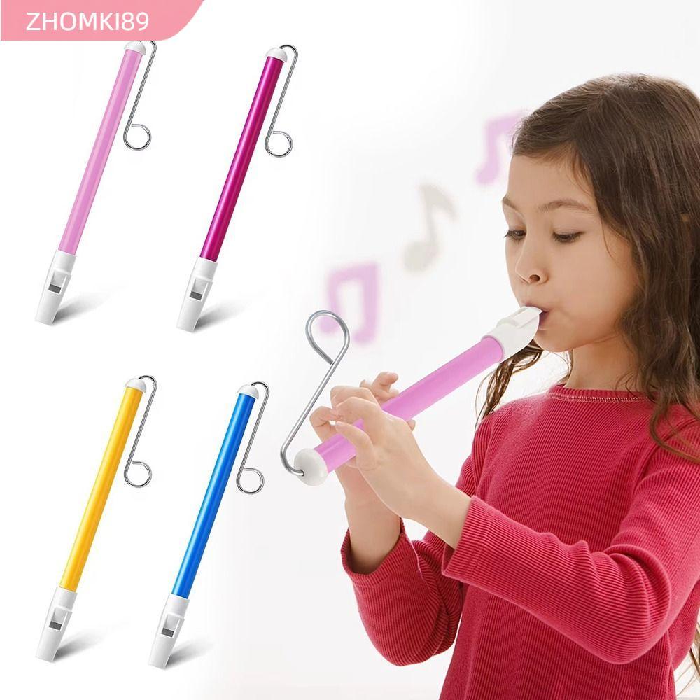 Sáo thổi ZHOMKI89, Đồ chơi còi trượt cổ điển vui nhộn, ABS + thép không gỉ chất lượng cao có thanh t