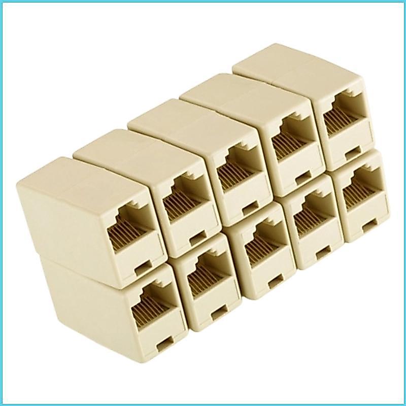 10Pcs Networking LAN Connector Adapter Coupler RJ45 Ethernet Cable Extension