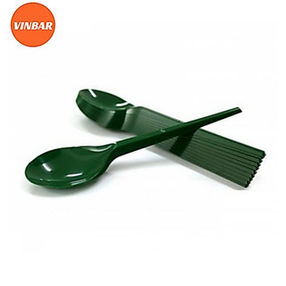 MUỖNG NHỰA XANH ĐEN TRẮNG DÀI 20CM ( 50 CÁI / BỊCH ) BỊCH