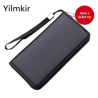Thời Trang Đơn Giản Nam Ví Dung Tích Lớn Khe Cắm Thẻ Tín Dụng Đựng Tiền Xu Nam Kinh Doanh Dây Kéo Dài Túi Ly Hợp