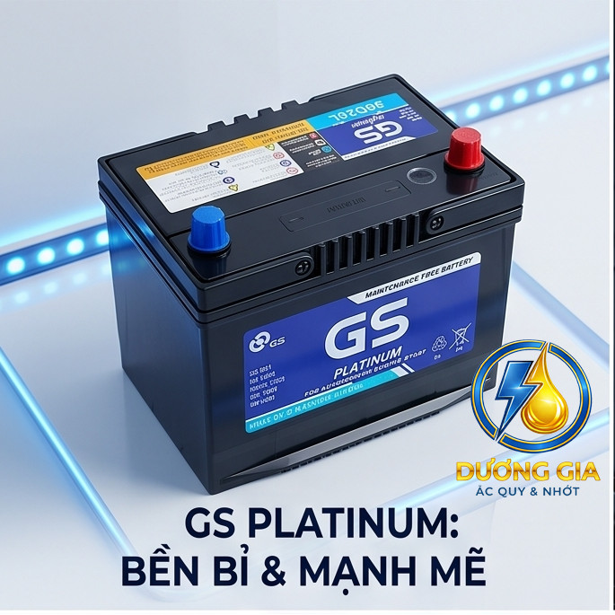 Ắc quy ô tô GS 80D26L 12V 70Ah - Bình khô miễn bảo dưỡng cho xe Fortuner, Camry, Navara, Outlander