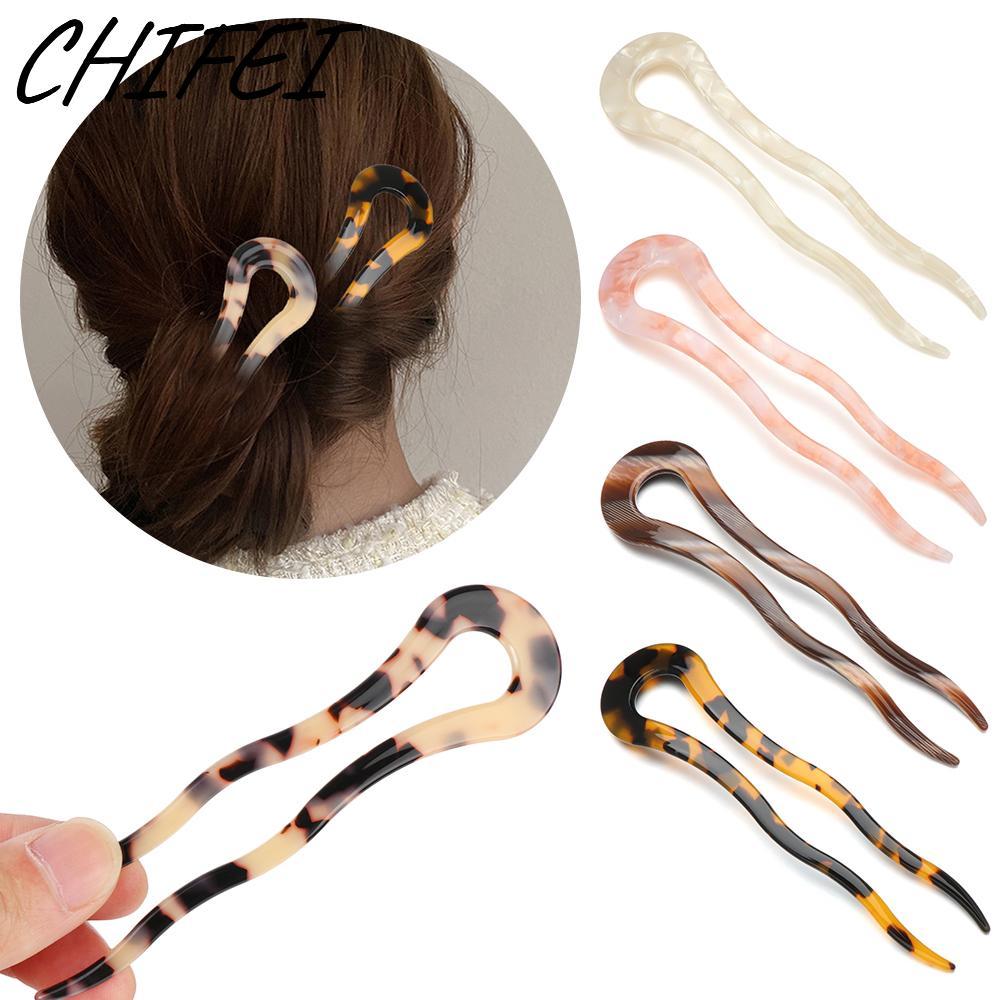 Kẹp Tóc CHIFEI Nữ Cô Gái Retro Acetate Kẹp Tóc