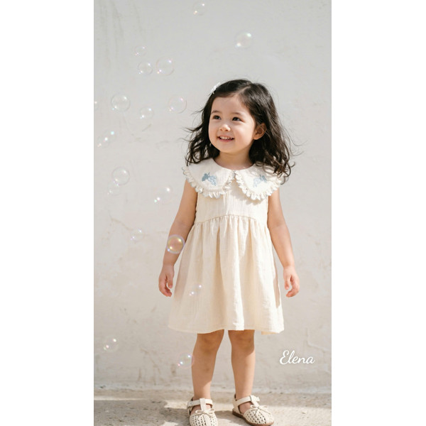 [CREAMY KIDS] Váy baby hoa thêu Elena A5039