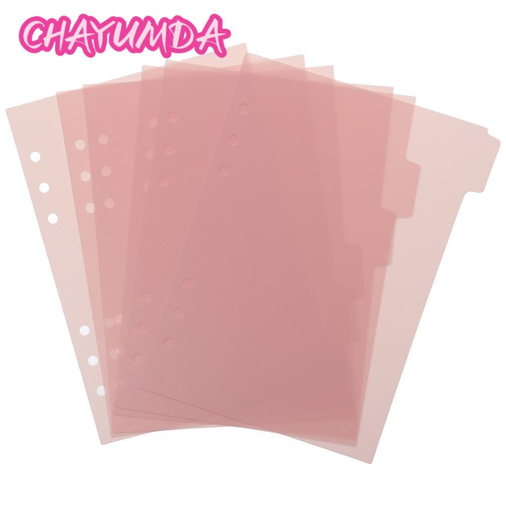CHAYUMDA 6 CÁI Binder Divider, 6 vòng nhựa Index Page Tab, Indexing Cards A5 Pink 6 CÁI Binder Index