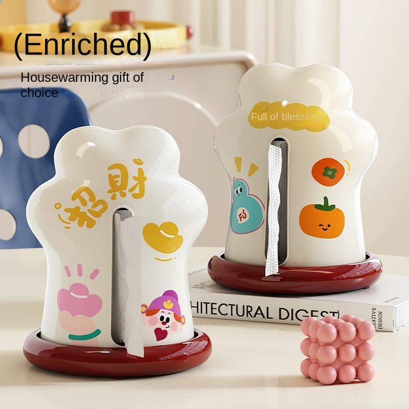 Creative Fortune Cat's Paw Tissue Box Cute High-End Desktop Home Tissue Box Coffee Table Good-lookin