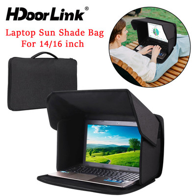 HdoorLink Có Thể Gập Lại Laptop Sun Shade Túi 14 / 16Inch Di Động Riêng Tư Màn Hình Hood Để Làm Việc Bên Ngoài
