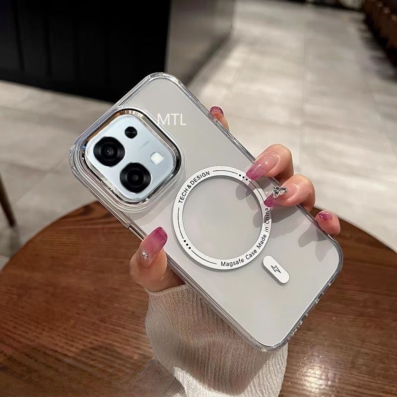 Dành Cho OPPO A6 Pro Ốp Lưng OPPO A6 A6S A6C A6X A6t Trong Suốt Mạ Điện Khung Ống Kính Ốp Điện Thoại