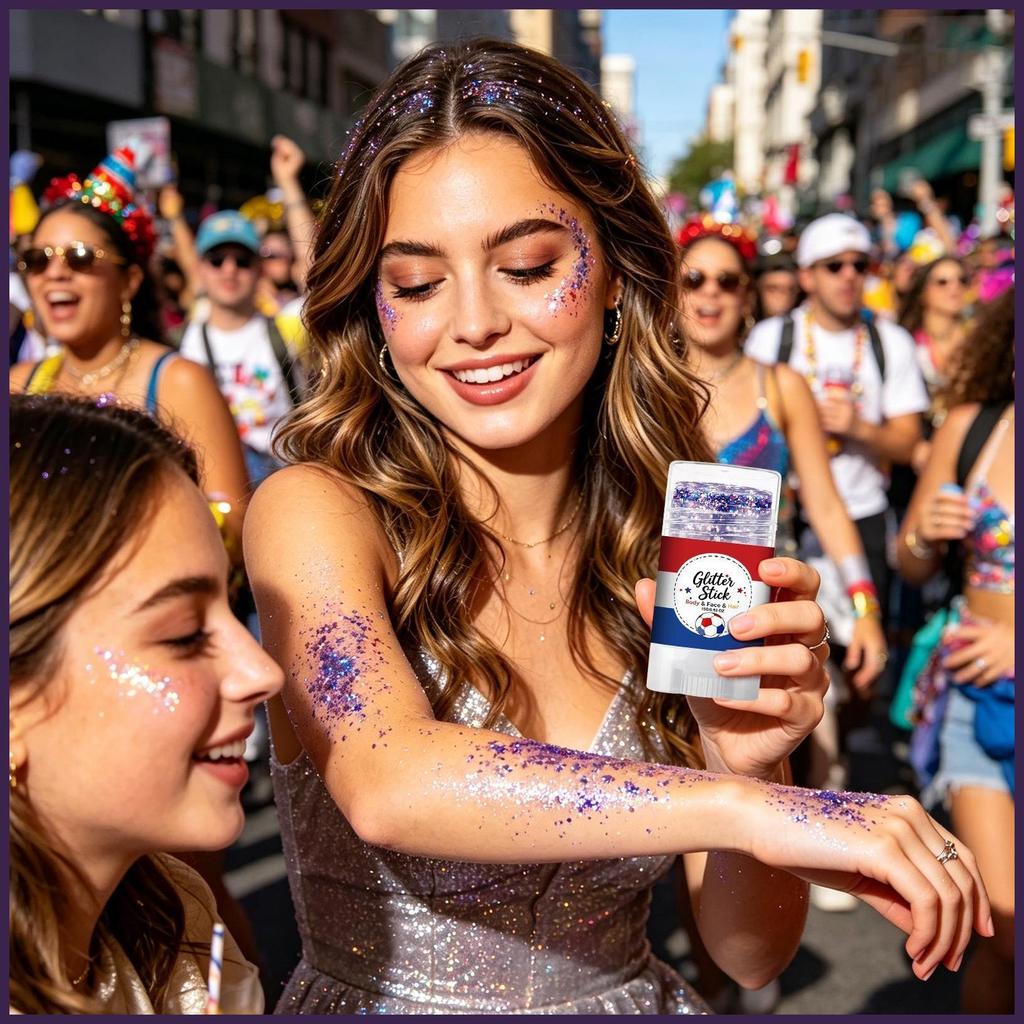 4th of July Glitter Stick Cờ Mỹ 15ml Lấp Lánh 250 Lâu Dài Đỏ Trắng Và Xanh Thân Long Lanh Cho ewoekv