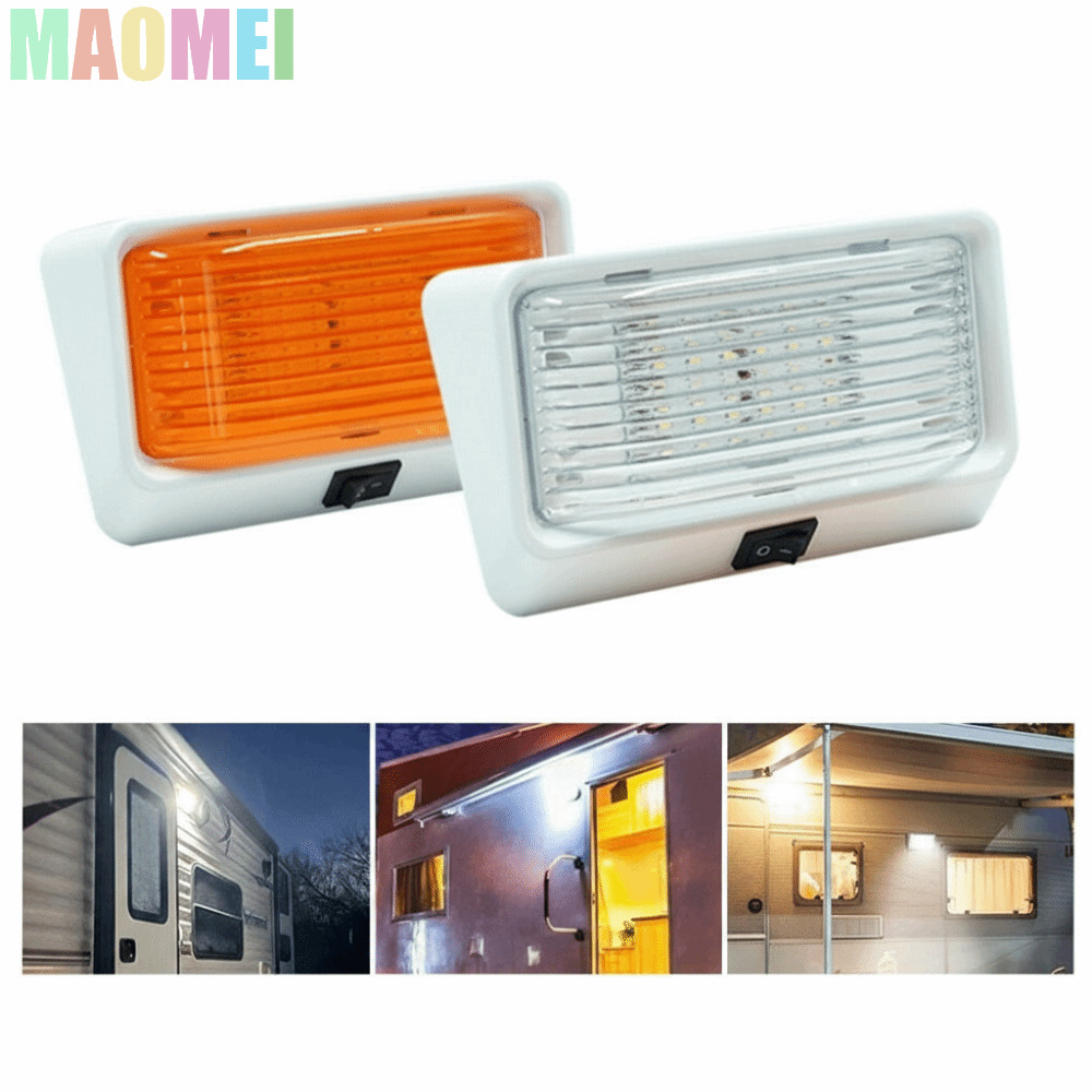 Đèn LED hiên nhà MAOMEI, Đèn LED RV thiết kế chống nước công suất 12V, có công tắc nhiệt độ màu 24LE
