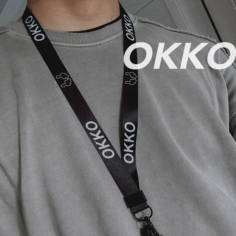 OKKO Hàng Hóa Móc Khóa Móc Khóa Treo Cổ Dây Dài Đen Đơn Giản Độc Đáo Sáng Tạo Điện Thoại Di Động Dây