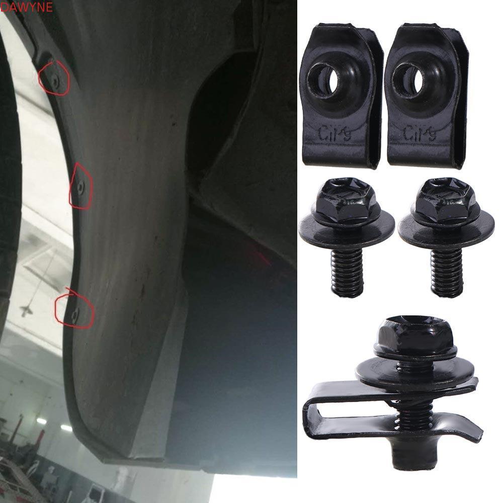 DWAYNE 5 / 10 Bu lông thân xe, Kẹp chữ U Splash Shield Guard Kẹp đai ốc ô tô, Splash Shield Guard Bl