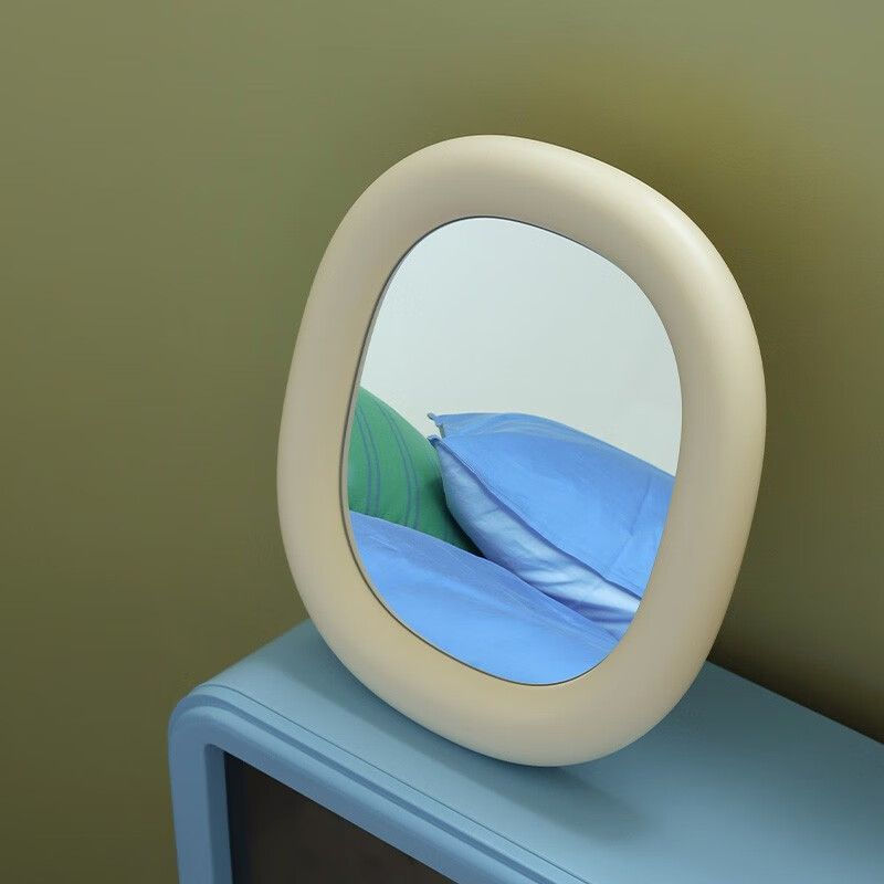 TQ~Muid Cartoon-style no-drill wall-mounted makeup mirror ABS The stylish mirror frame supports cust